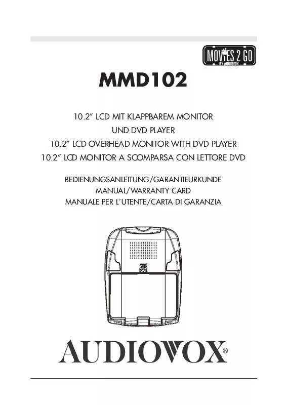 Mode d'emploi AUDIOVOX MMD102