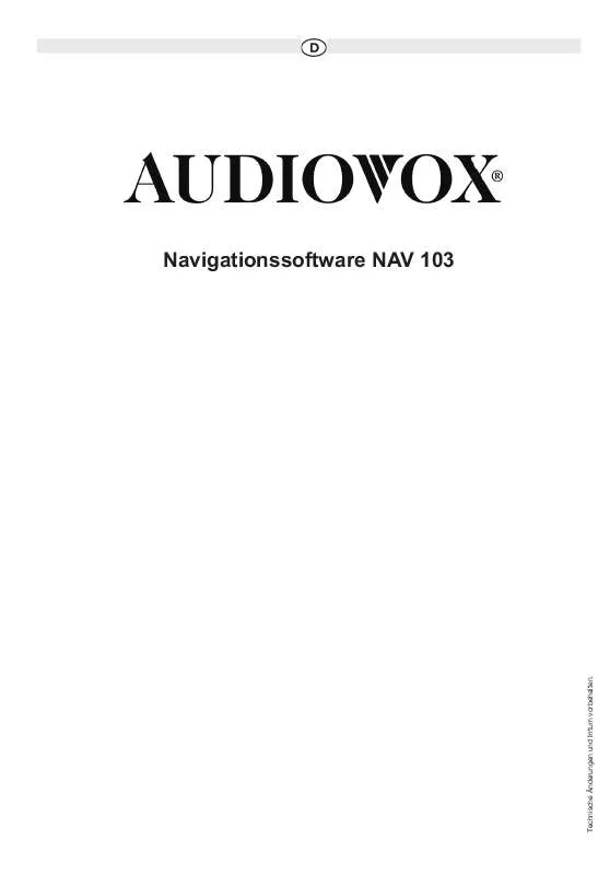 Mode d'emploi AUDIOVOX NAV 103