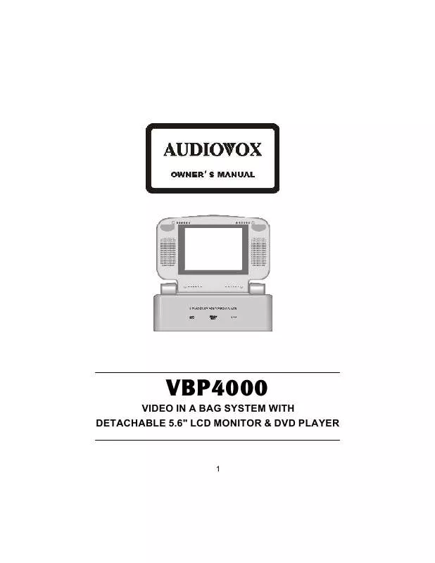 Mode d'emploi AUDIOVOX VBP4000