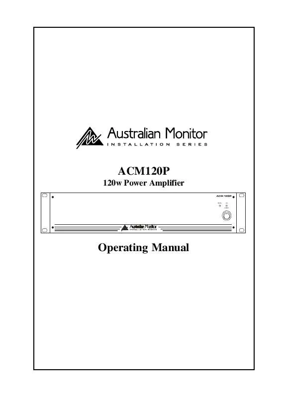 Mode d'emploi AUSTRALIAN MONITOR ACM120P