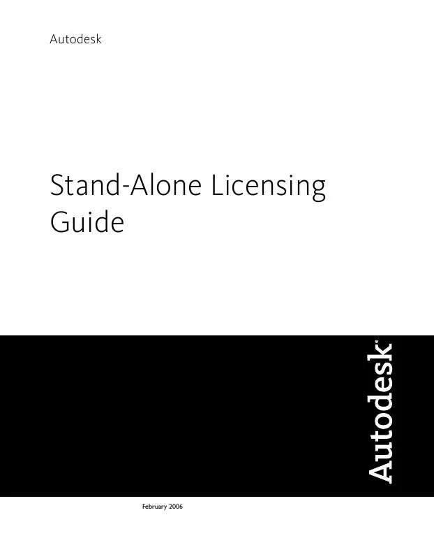 Mode d'emploi AUTODESK STAND-ALONE LICENSING