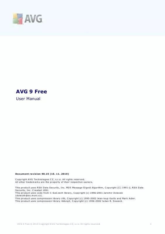 Mode d'emploi AVG ANTI-VIRUS 9 FREE