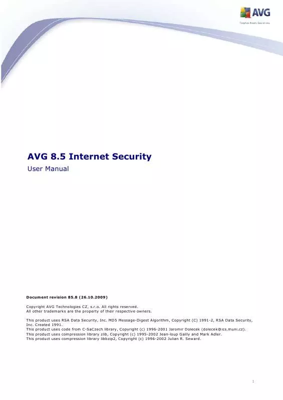 Mode d'emploi AVG AVG 8.5 INTERNET SECURITY