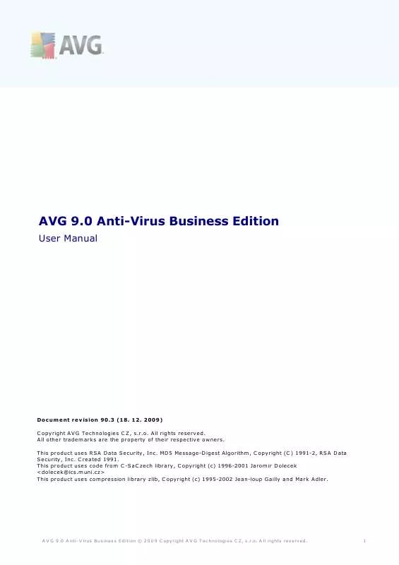 Mode d'emploi AVG AVG 9.0 ANTI-VIRUS BUSINESS EDITION