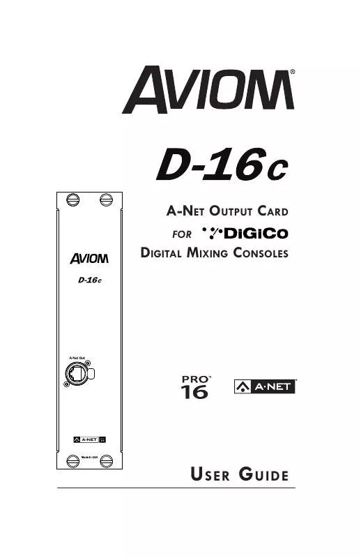 Mode d'emploi AVIOM D-16C