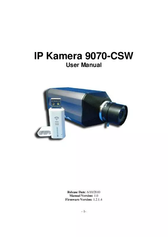 Mode d'emploi AVIOSYS IP KAMERA 9070-CSW