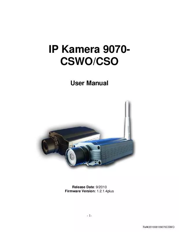 Mode d'emploi AVIOSYS IP KAMERA 9070-CSWO
