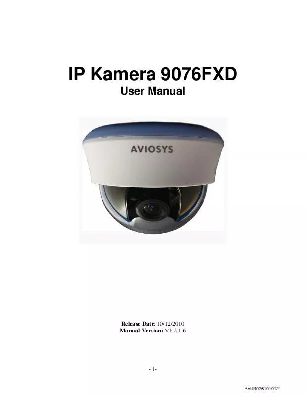 Mode d'emploi AVIOSYS IP KAMERA 9076FXD