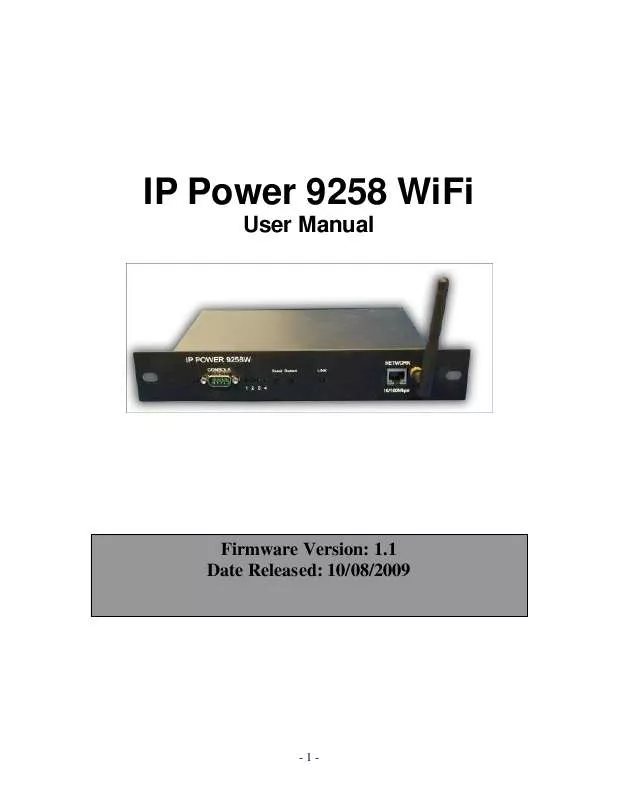 Mode d'emploi AVIOSYS IP POWER 9258WIFI