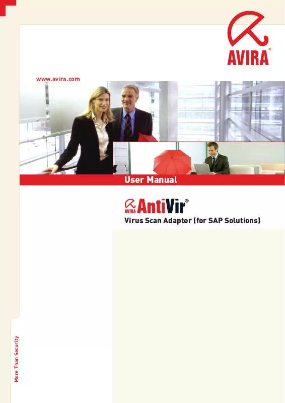 Mode d'emploi AVIRA ANTIVIR VIRUS SCAN ADAPTER FOR SAP SOLUTIONS