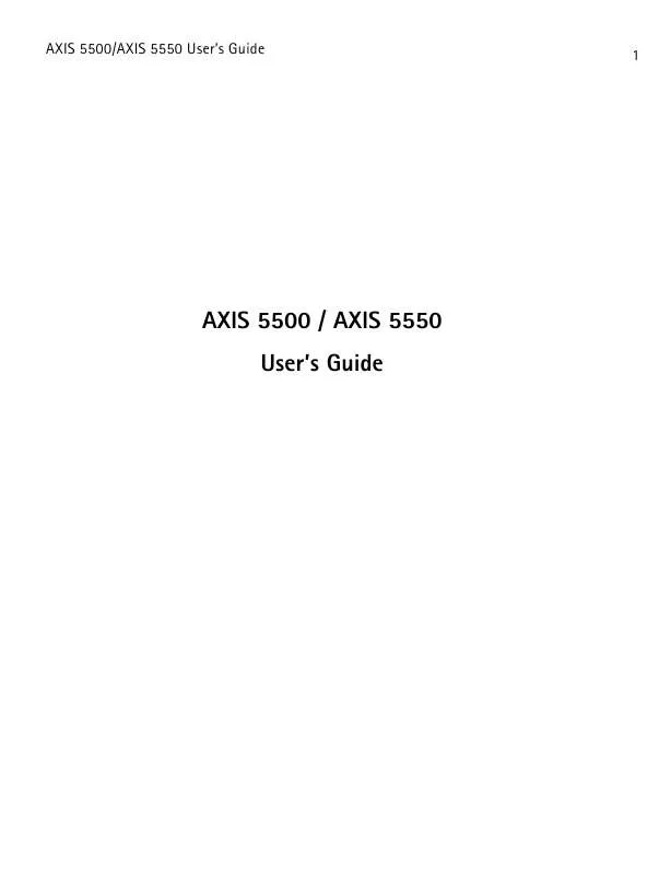 Mode d'emploi AXIS 5500