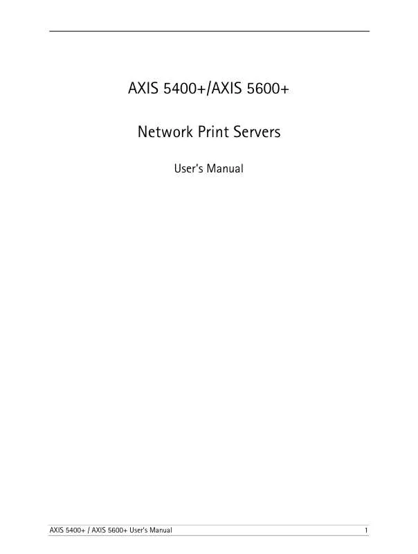 Mode d'emploi AXIS 5600-