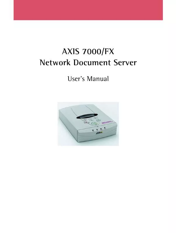 Mode d'emploi AXIS 7000 FX