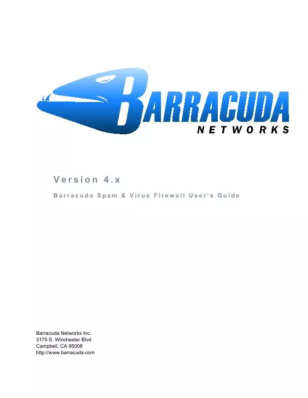 Mode d'emploi BARRACUDA BARRACUDA SPAM AND VIRUS FIREWALL V4