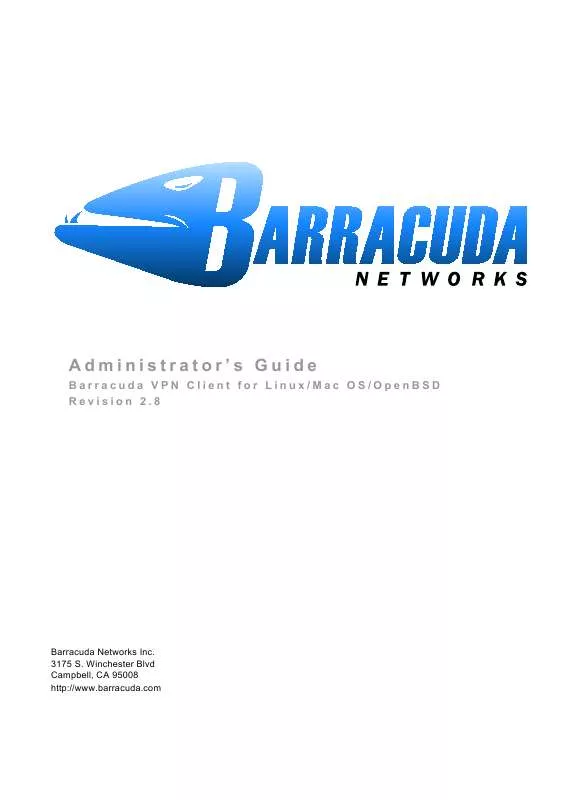 Mode d'emploi BARRACUDA VPN CLIENT FOR LINUX-MAC OS-OPENBSD