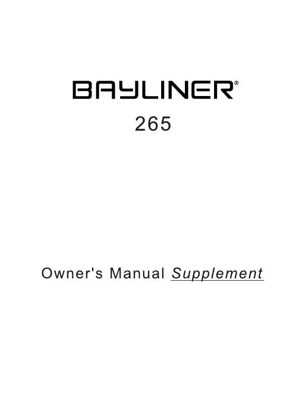 Mode d'emploi BAYLINER 265