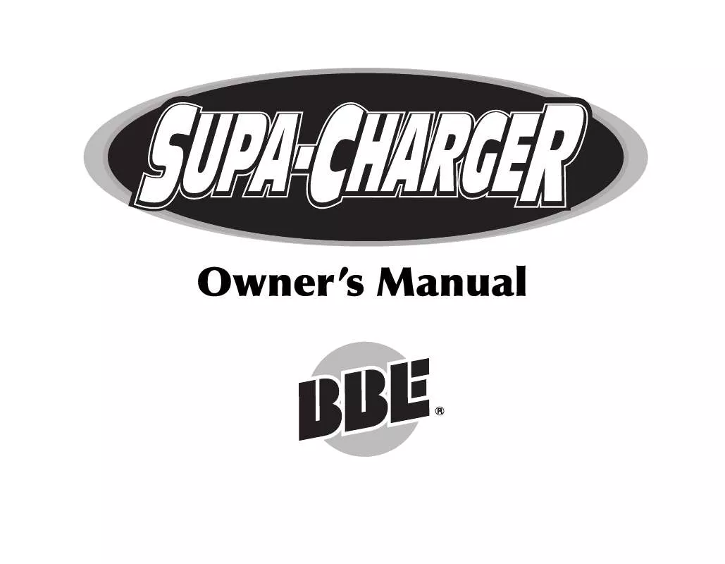Mode d'emploi BBE SOUND SUPA-CHARGER