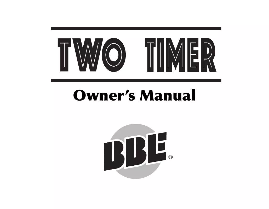 Mode d'emploi BBE SOUND TWO TIMER