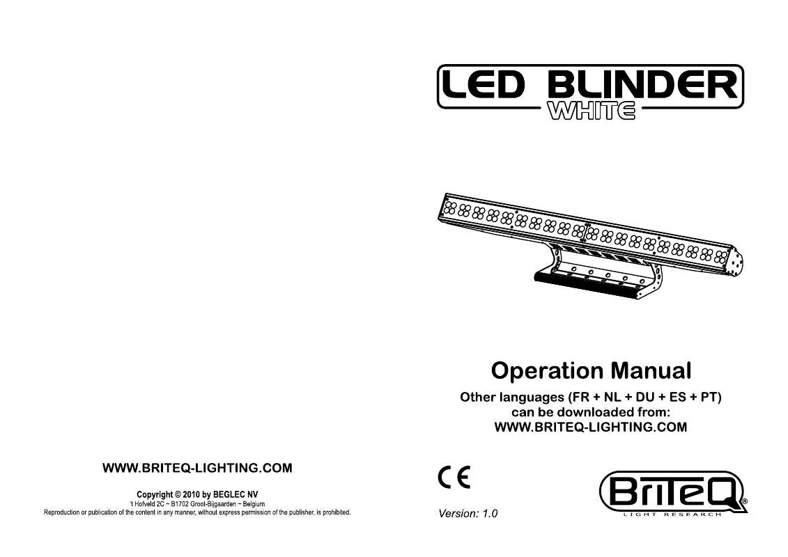 Mode d'emploi BEGLEC LED BLINDER
