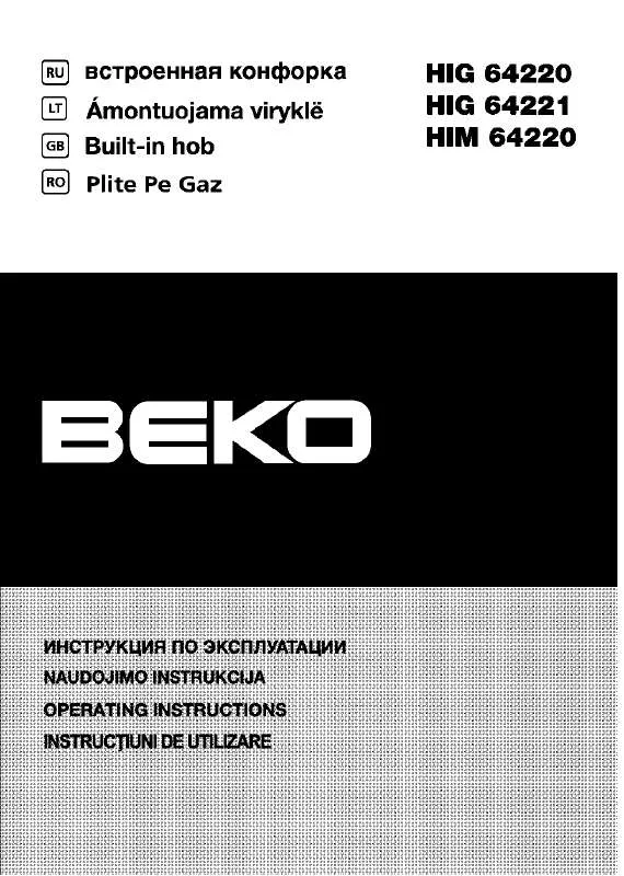 Mode d'emploi BEKO HIG 64221