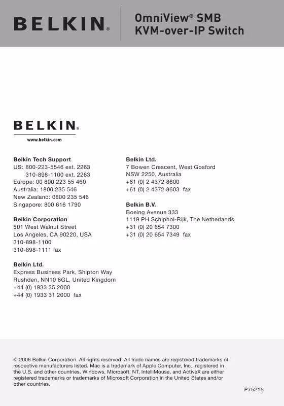 Mode d'emploi BELKIN F1DP108G