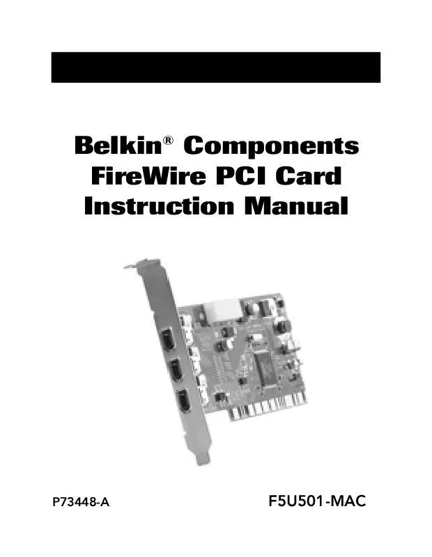 Mode d'emploi BELKIN F5U501-MAC