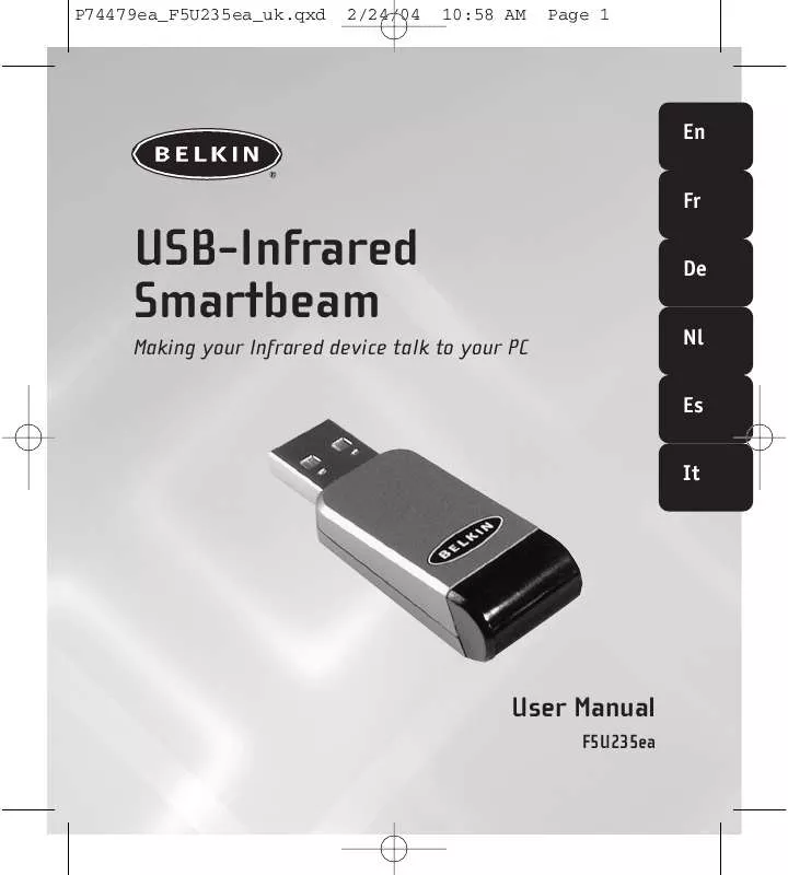 Mode d'emploi BELKIN USB INFRARED SMARTBEAM F5U235EA