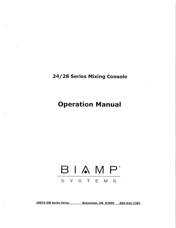 Mode d'emploi BIAMP 24-28 SERIES MIXING CONSOLE