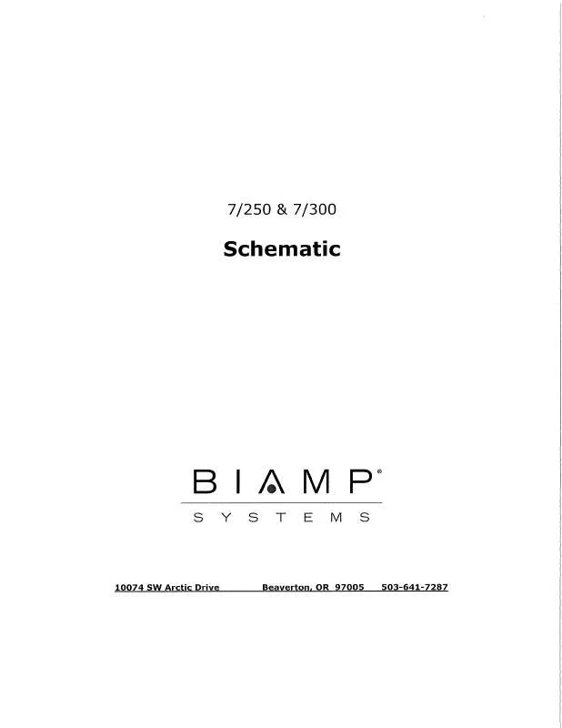 Mode d'emploi BIAMP 7-250 AND 7-300