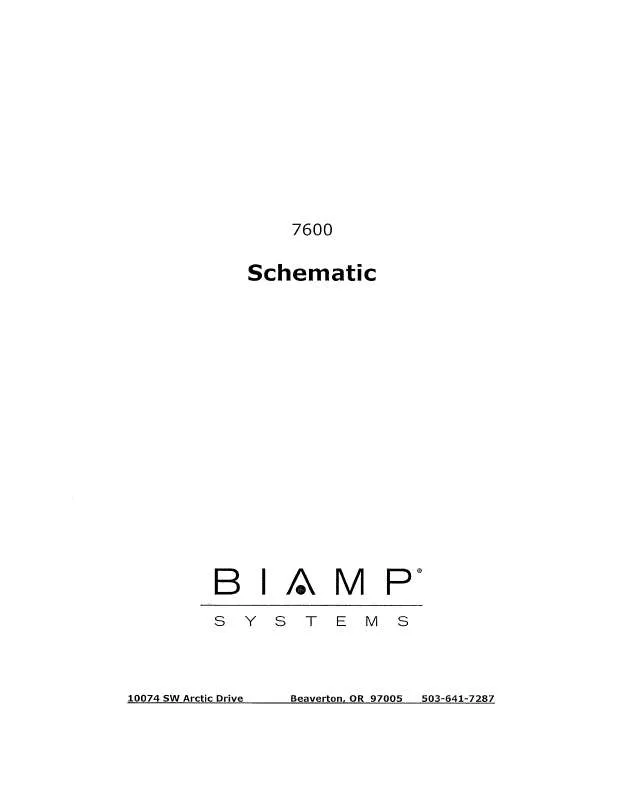 Mode d'emploi BIAMP 7600