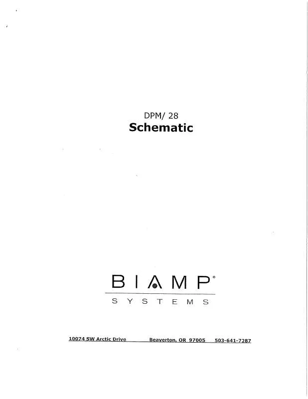 Mode d'emploi BIAMP DPM-28