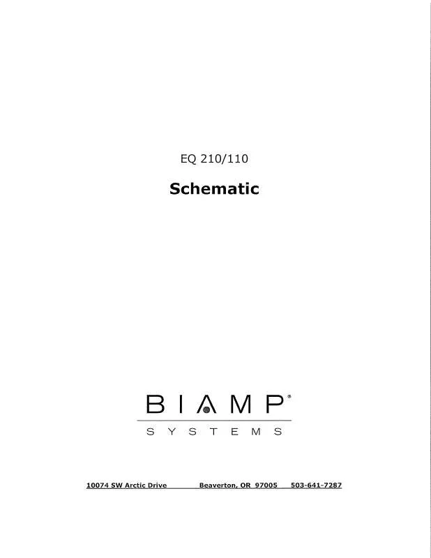 Mode d'emploi BIAMP EQ 210-110