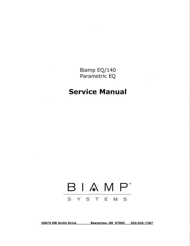 Mode d'emploi BIAMP EQ-140 SERVICE