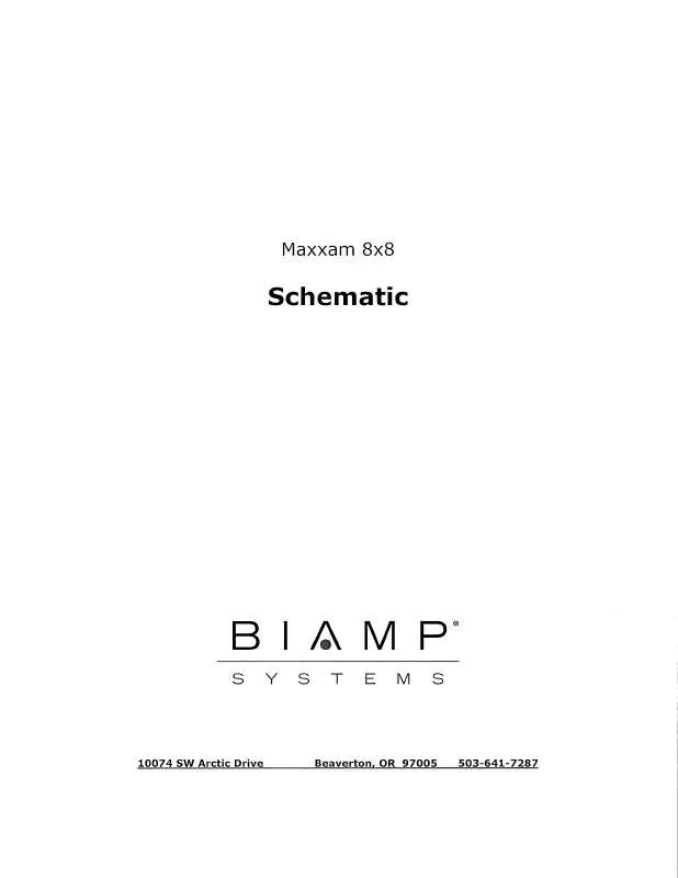 Mode d'emploi BIAMP MAXXAM 8 8