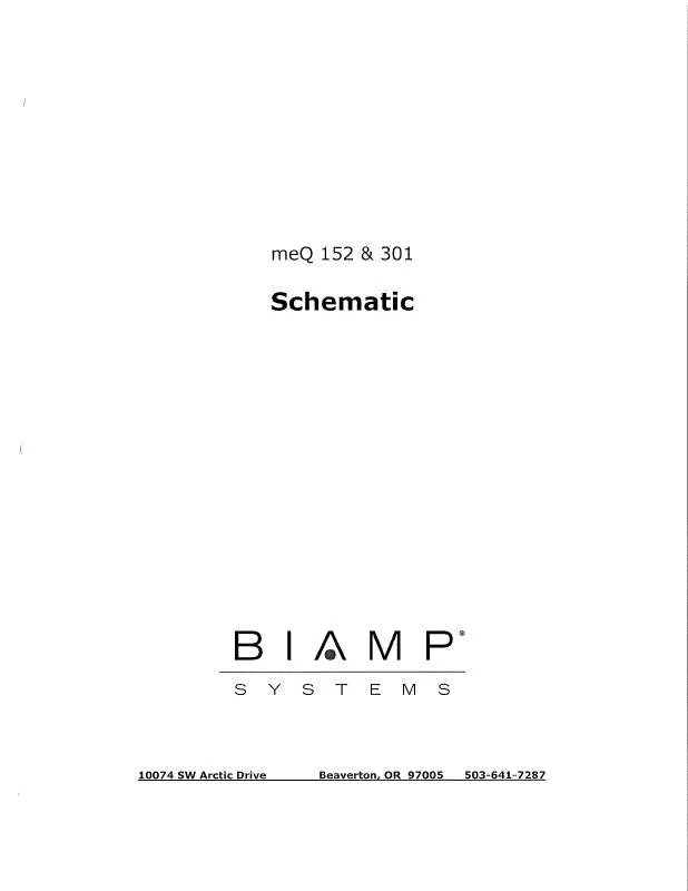 Mode d'emploi BIAMP MEQ 152 AND 301