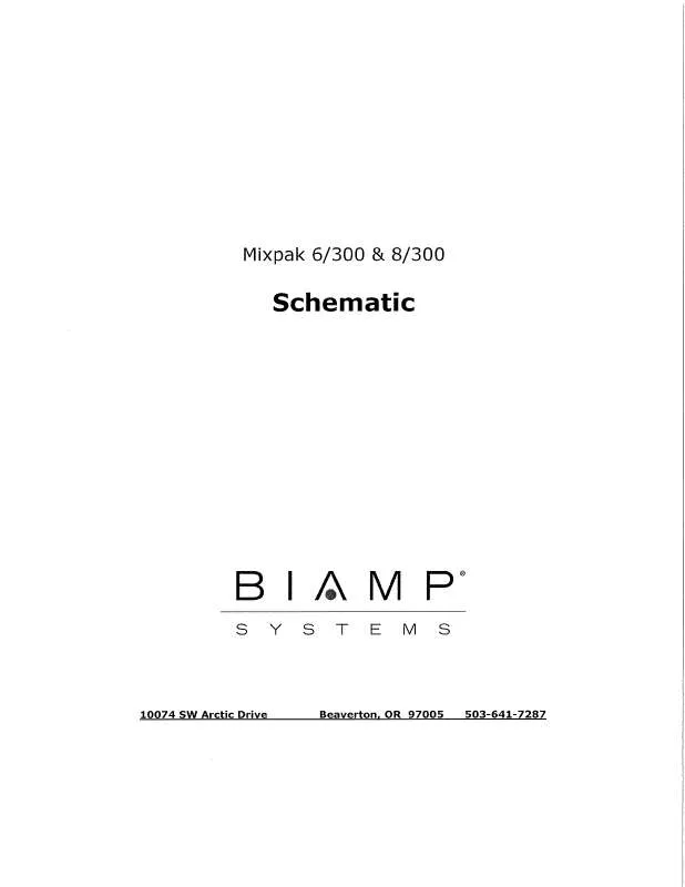 Mode d'emploi BIAMP MIXPAK 6-300 AND 8-300