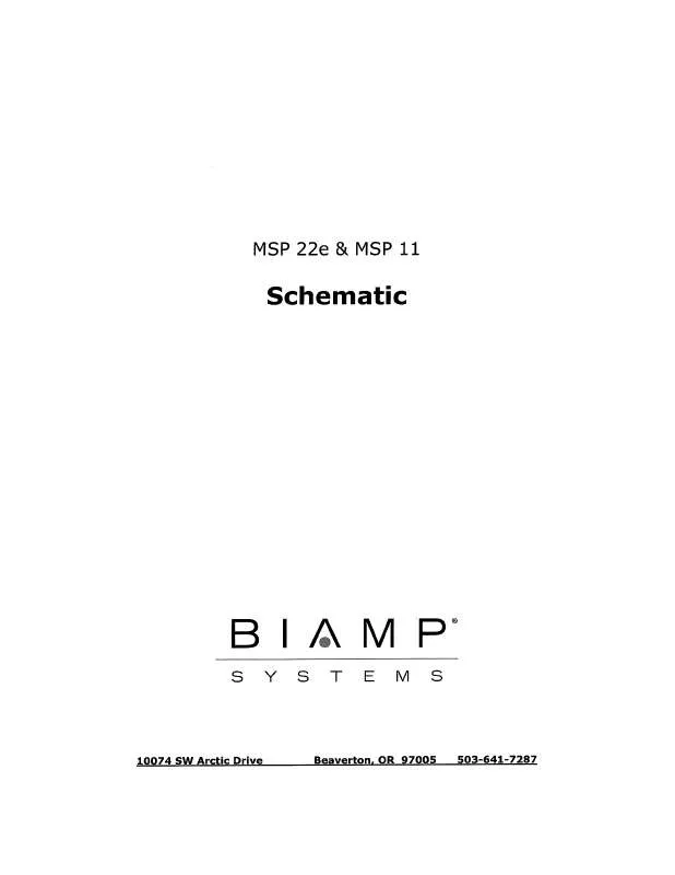 Mode d'emploi BIAMP MSP22E AND MSP11