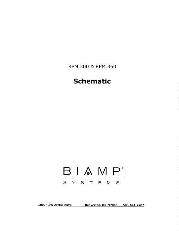 Mode d'emploi BIAMP RPM 300 AND RPM 360