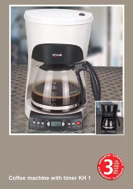 Mode d'emploi BIFINETT KH 01 COFFEE MACHINE WITH TIMER