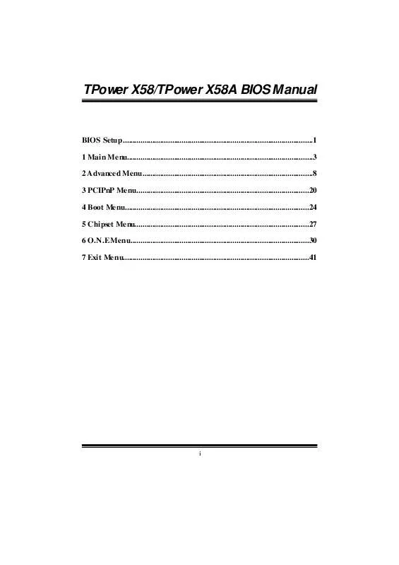 Mode d'emploi BIOSTAR TPOWER X58