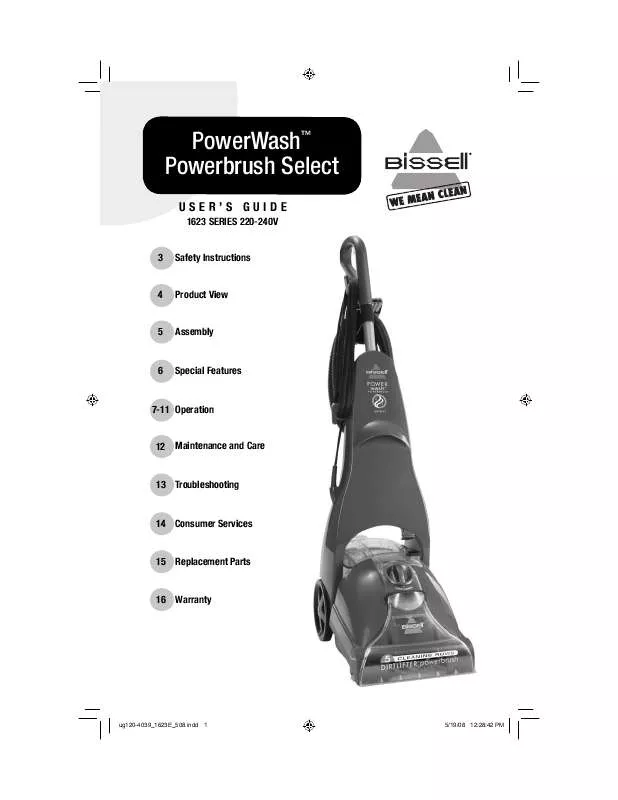 Mode d'emploi BISSELL POWERBRUSH SELECT