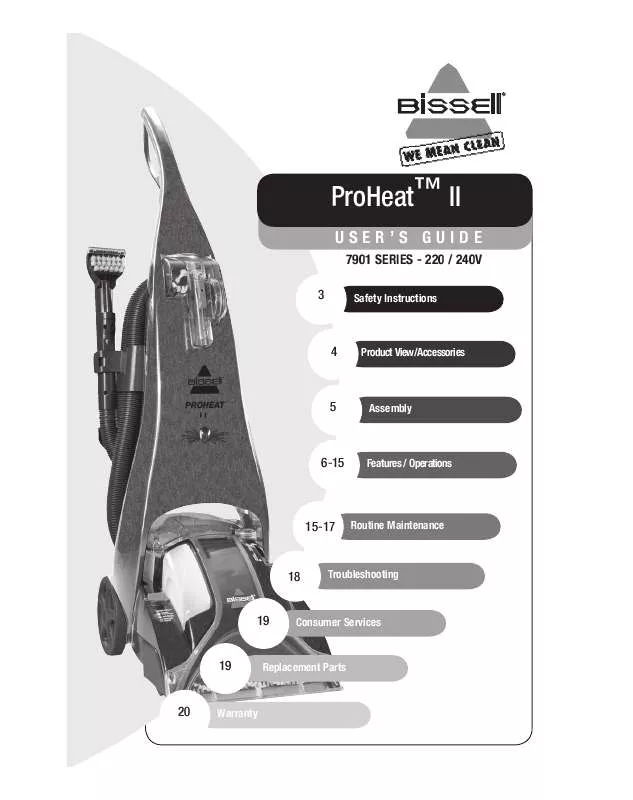Mode d'emploi BISSELL PROHEAT II