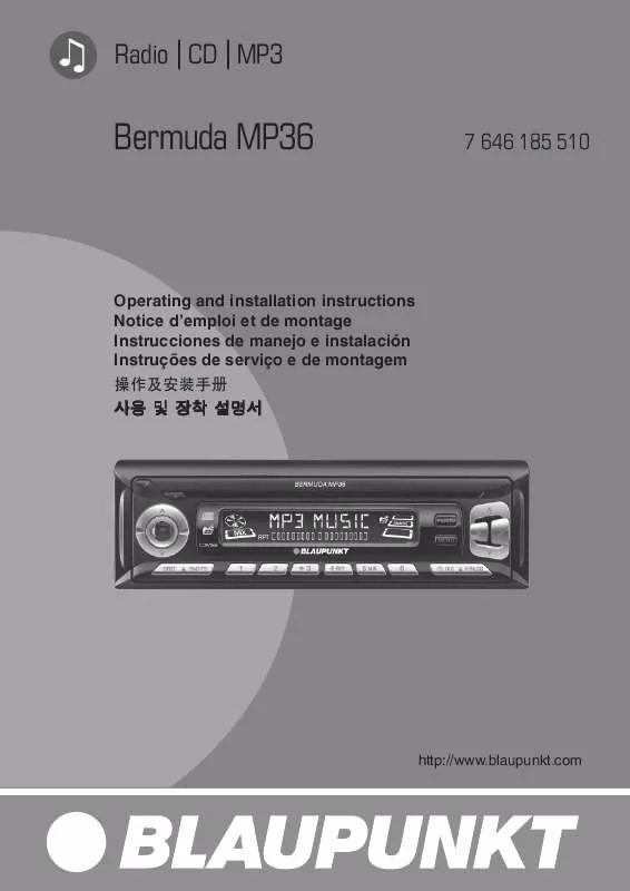 Mode d'emploi BLAUPUNKT BERMUDA MP36