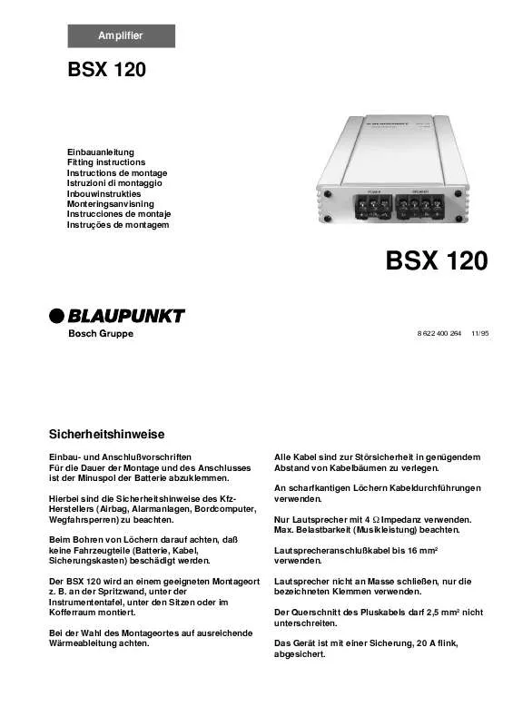 Mode d'emploi BLAUPUNKT BSX 120 2