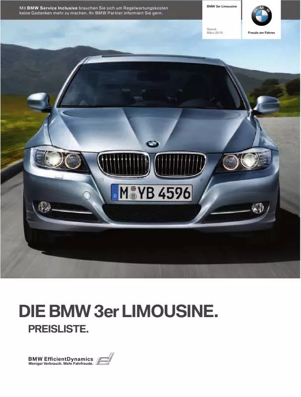 Mode d'emploi BMW 3ER LIMOUSINE