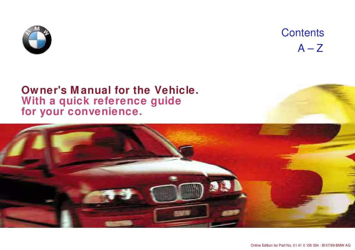 Mode d'emploi BMW SERIE 3 SEDAN 2000