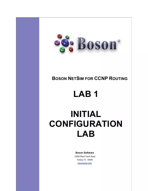 Mode d'emploi BOSON NETSIM FOR CCNP ROUTING