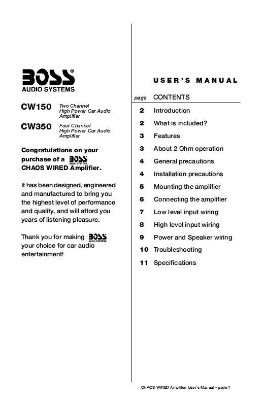 Mode d'emploi BOSS CHAOS WIRED CW150