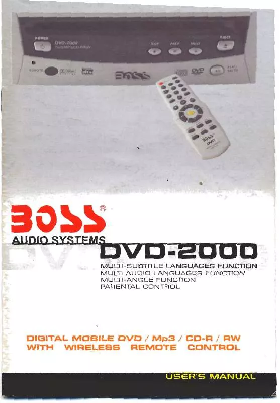 Mode d'emploi BOSS DVD-2000