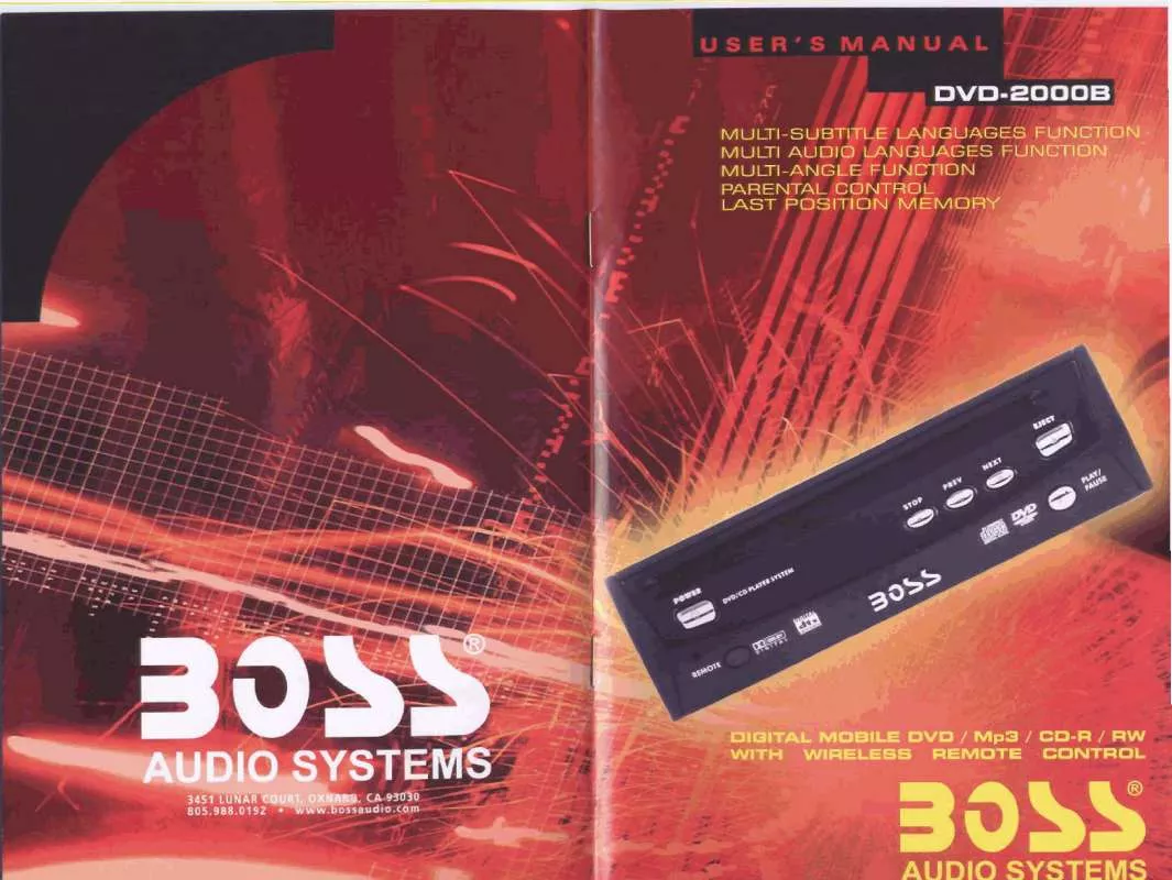 Mode d'emploi BOSS DVD-2000B
